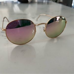 Gold Frame Flash Mirror Sunglasses